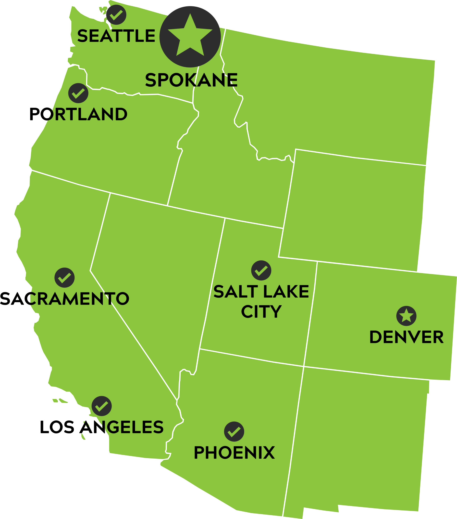 Green map of Zero dB Communications service area