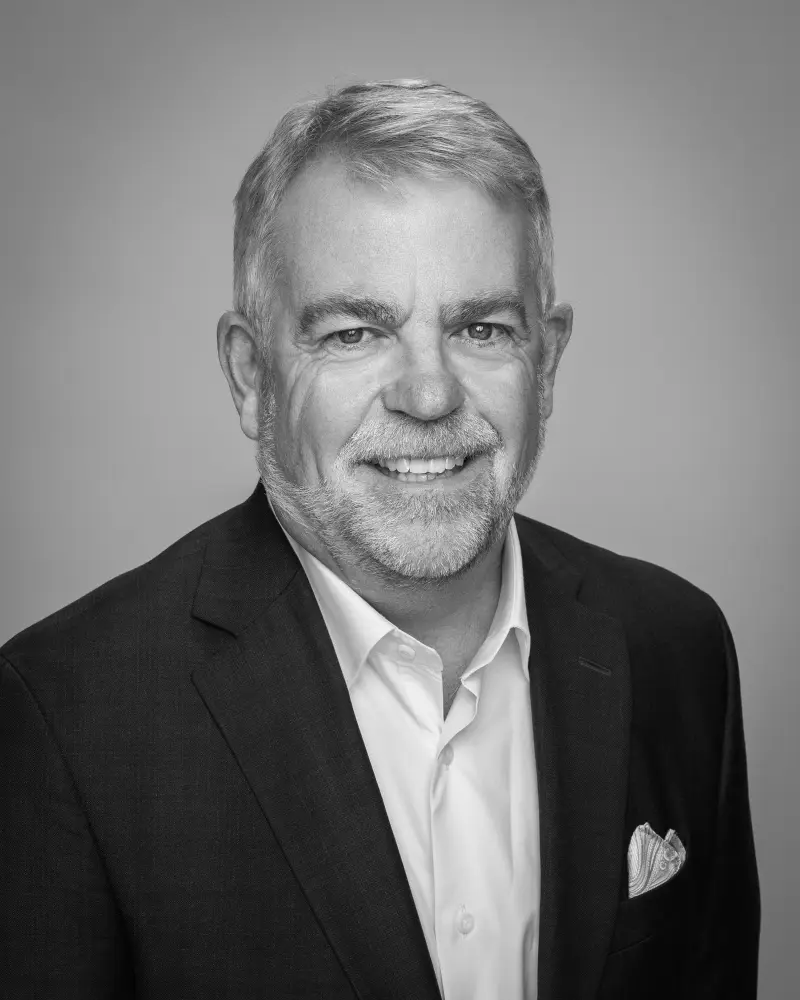 Black and white headshot of Mark Kennedy - Zero dB Communications